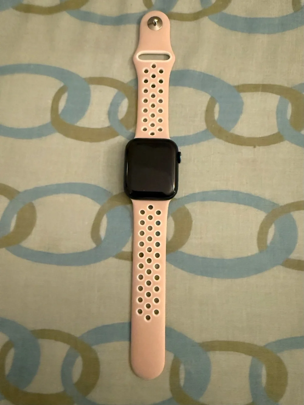 Apple Smartwatch with Light Pink Ventilated Sport Band
